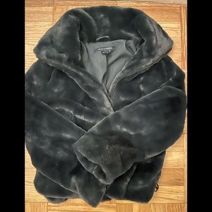 Faux Fur Dark Green French Connection Jacket